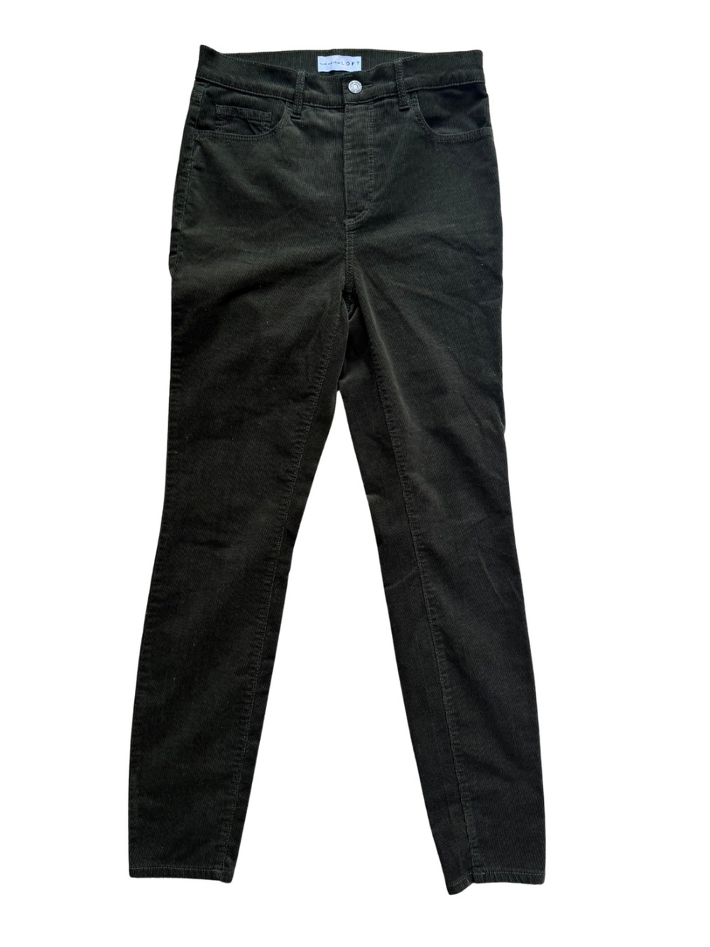 LOFT Forest Green Slim High-Rise Corduroy Skinny Pants